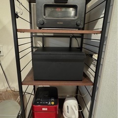 レンジ台 キッチン 棚 約幅60 おしゃれ 食器棚 6段 レンジラック キッチンラック ラック 大型レンジ対応 スライド棚 高さ169cm 収納家具 レンジ レンジボードの画像