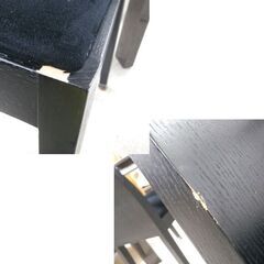 4人掛け ダイニングセット② 160×85cm テーブル 椅子4脚 エナメル 鏡面 ブラック 木目調 ダイニング 大きめ ☆ 札幌市 北区 屯田 の画像