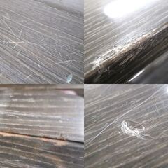 4人掛け ダイニングセット② 160×85cm テーブル 椅子4脚 エナメル 鏡面 ブラック 木目調 ダイニング 大きめ ☆ 札幌市 北区 屯田 の画像