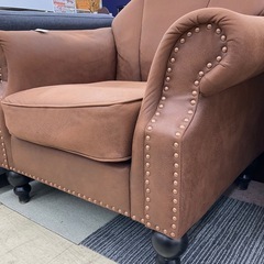 1人掛けソファー　スエード調
の画像