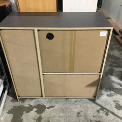 ニトリ レンジ台 8890770 ダークブラウン 高さ890×幅895×奥行395mm 25l菊NSの画像