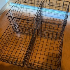 【4個セット】ニトリ ワイヤーバスケット ブラックの画像