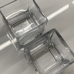 美原店 スクエア型 ガラス フラワーベース キャンドル　インテリアの画像