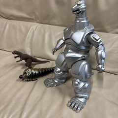 〈当時物〉ゴジラザウルス＆モスラ幼虫＆メカゴジラ3点セットの画像