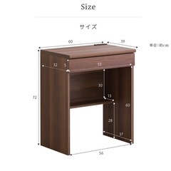 パソコンデスク 幅60 コンセント付き学習机の画像