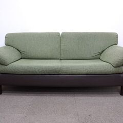 新札幌 / 2～3人掛けソファ チェア 椅子 家具 布製 ファブリックソファ グリーン系 幅184×奥行80×高さ78×座面高さ41cm / No.3812の画像