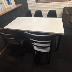 格安処分特価　クリスマスDEクルシミマスフェア  IKEA ダイニングテーブルセット 高さ70幅150奥75 椅子5脚の画像