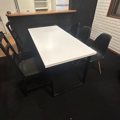 格安処分特価　クリスマスDEクルシミマスフェア  IKEA ダイニングテーブルセット 高さ70幅150奥75 椅子5脚の画像