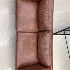 モダンデコ 3人掛けソファー ブラウンの画像