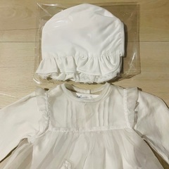 【美品】Hakka Baby ベビードレス ホワイト お宮参り お祝いの画像