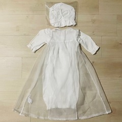 【美品】Hakka Baby ベビードレス ホワイト お宮参り お祝いの画像