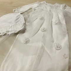 【美品】Hakka Baby ベビードレス ホワイト お宮参り お祝いの画像