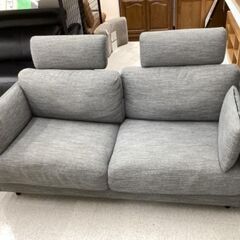 ニトリ 2人掛けソファー グレー ヘッドレスト付 ファブリックの画像