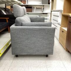 ニトリ 2人掛けソファー グレー ヘッドレスト付 ファブリックの画像