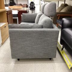 ニトリ 2人掛けソファー グレー ヘッドレスト付 ファブリックの画像