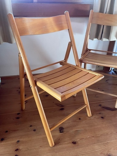 無印良品 廃盤 折りたたみ椅子 木製2脚セット (rainy) 芳賀の椅子