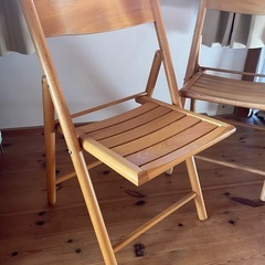 無印良品 廃盤 折りたたみ椅子 木製2脚セット (rainy) 芳賀の椅子