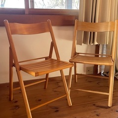 無印良品 廃盤 折りたたみ椅子 木製2脚セット (rainy) 芳賀の椅子