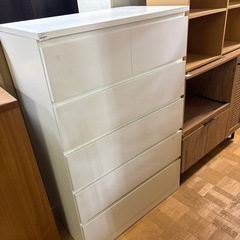 【ジャングル深井店】★5段チェスト ホワイト 収納 おしゃれ 家...