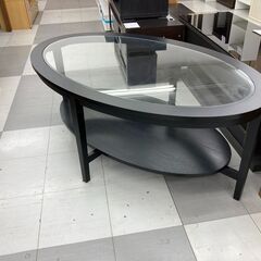 ★リユースのサカイ千葉中央店★  ガラステーブル 黒系 H53×D80×W130 クリーニング済み TC5871の画像