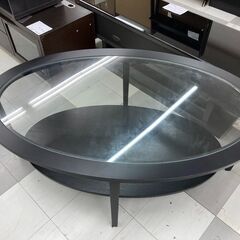 ★リユースのサカイ千葉中央店★  ガラステーブル 黒系 H53×D80×W130 クリーニング済み TC5871の画像
