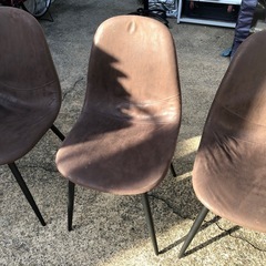 椅子　スウェード生地　　ブラウンの画像