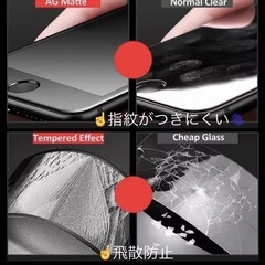 アンチグレアガラスフィルム　割れにくい　飛散防止　サラサラ　【未使用品】　iPhone用の画像