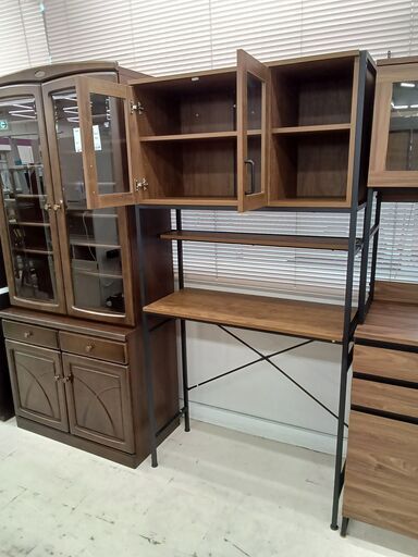 リユースのサカイ栃木店☆ジモティ割あり☆ 食器棚 ブラウン W93.5×D40