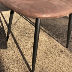 椅子3脚セット　スウェード生地　ブラウン
の画像