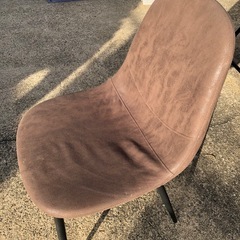 椅子3脚セット　スウェード生地　ブラウン
の画像