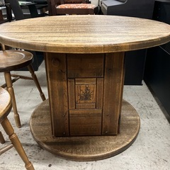 O 2512-487 マルニ木工　リールドラム調　木漏れ日を感じられるダイニングセット　イス三脚付き　キズ汚れ有りの画像