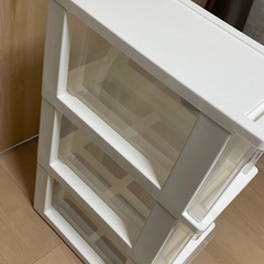 収納チェスト ピットスリムストッカー 3段 ホワイトの画像