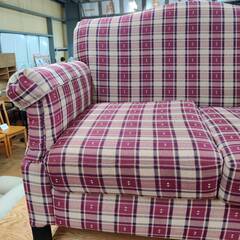 【愛品倶楽部柏店】AUNT STELLA アントステラ カントリー調2人掛けソファ 幅130cm バーガンディカラーの画像