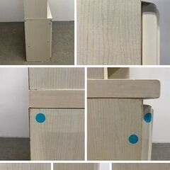 ニトリ キッチンボード ミランダ 幅120 ホワイトウォッシュ フレンチカントリーテイスト 食器棚 レンジ台 中古家具 店頭引取歓迎 R10300の画像