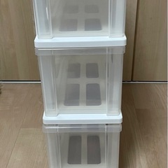 収納チェスト ピットスリムストッカー 3段 ホワイトの画像
