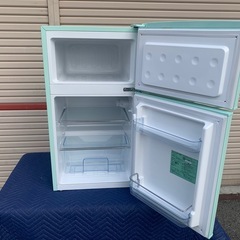 レトロ調 2ドア冷蔵庫 Grand-Line 　ミントグリーン  2018年製の画像
