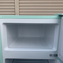 レトロ調 2ドア冷蔵庫 Grand-Line 　ミントグリーン  2018年製の画像