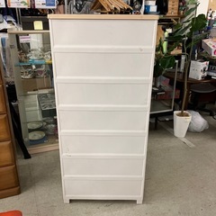 12/25まで店頭商品一部を除き半額クリスマスSALE!!開催中　イ2512-174 天馬 チェスト フィッツプラス プレミアム FP6507 セラミックホワイト 天板木製 キズ汚れ有り の画像