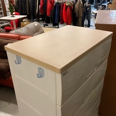 12/25まで店頭商品一部を除き半額クリスマスSALE!!開催中　イ2512-174 天馬 チェスト フィッツプラス プレミアム FP6507 セラミックホワイト 天板木製 キズ汚れ有り の画像