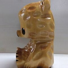 北海道 工芸品 熊ボッコ 2体セット 高さ25.2/21.7cm 木彫りの熊 民芸品 熊 木彫り 北海道土産 木彫 彫刻 札幌市中央区 南12条店の画像