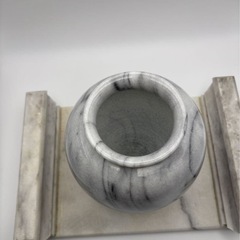 高級大理石 花台 花瓶 ストライプ模様 台座付きの画像