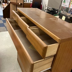 12/25まで店頭商品一部を除き半額クリスマスSALE!!開催中　イ2512-175 ナフコ 木製 チェスト 6段 ブラウン キズ汚れ有りの画像