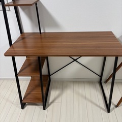 【シンプル×機能美】収納棚付きデスク｜学習机・ワークデスクに最適｜省スペースでもしっかり使える一台の画像