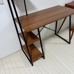 【シンプル×機能美】収納棚付きデスク｜学習机・ワークデスクに最適｜省スペースでもしっかり使える一台の画像