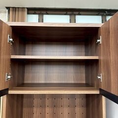 ★リユースのサカイ高崎店★TJ13717  食器棚 茶 H180.5×D45×W61 クリーニング済みの画像