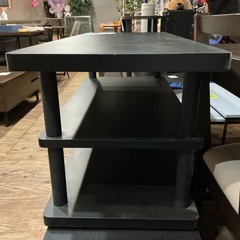 新生活始める方🌸店内10％OFF中✨テレビ台📺3段木製テレビ台ローボードシンプル幅100.2cm奥行き40.3cm高さ44.4cm汚れあり💦黒ブラックの画像