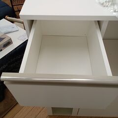 ★ジモティ割あり★  レンジ台 ホワイト H118.5×D39.5×W75 クリーニング済み TK7756の画像