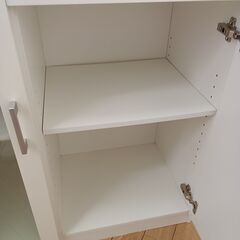 ★ジモティ割あり★  レンジ台 ホワイト H118.5×D39.5×W75 クリーニング済み TK7756の画像