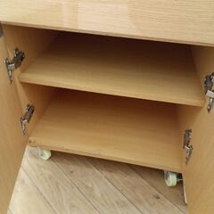 ★ジモティ割あり★  レンジ台 ナチュラル H101×D54×W45 クリーニング済み TK7757の画像