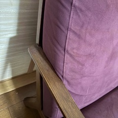 カリモク　木肘三人掛けソファーの画像